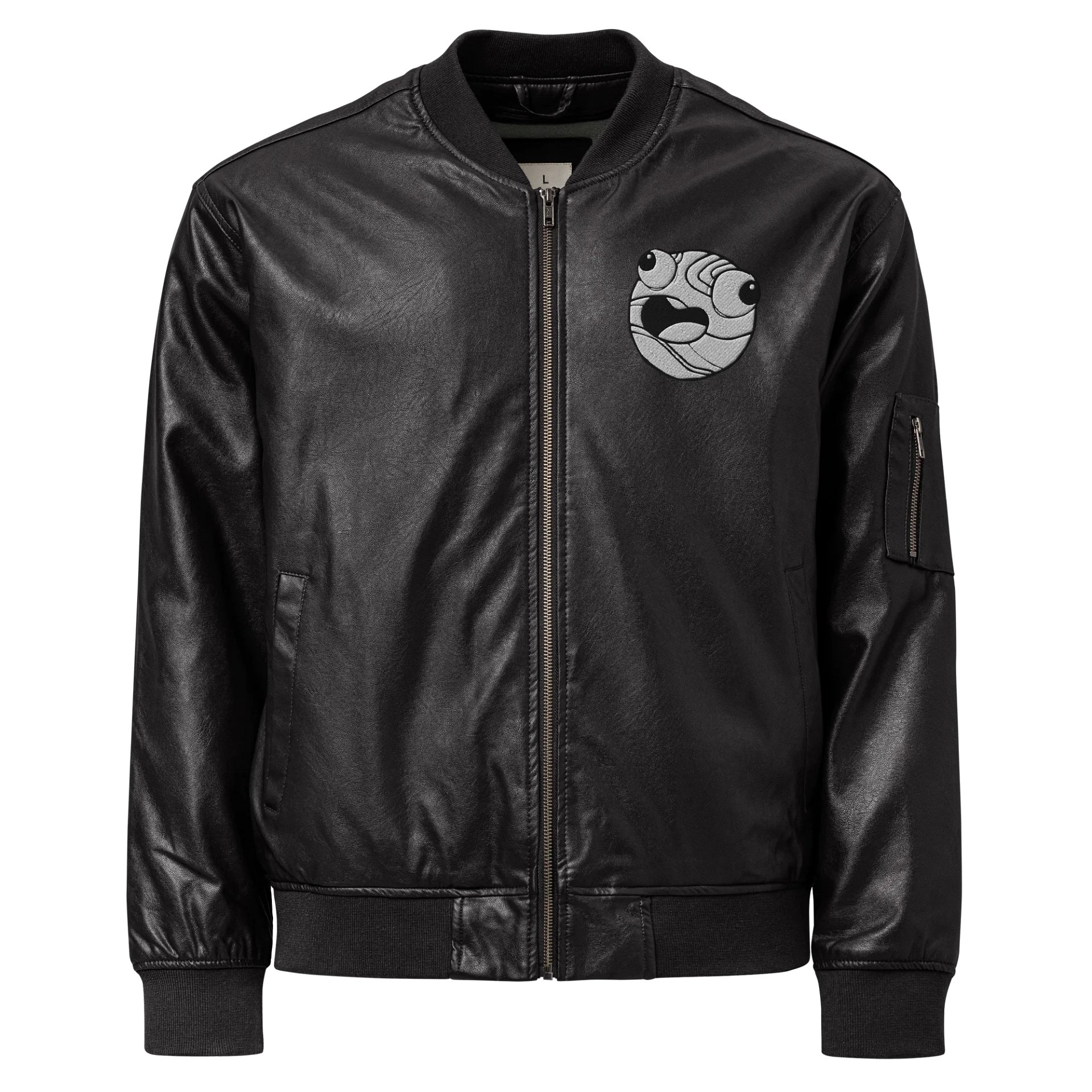 Planet Derp Faux Leather Bomber Jacket product image (1)