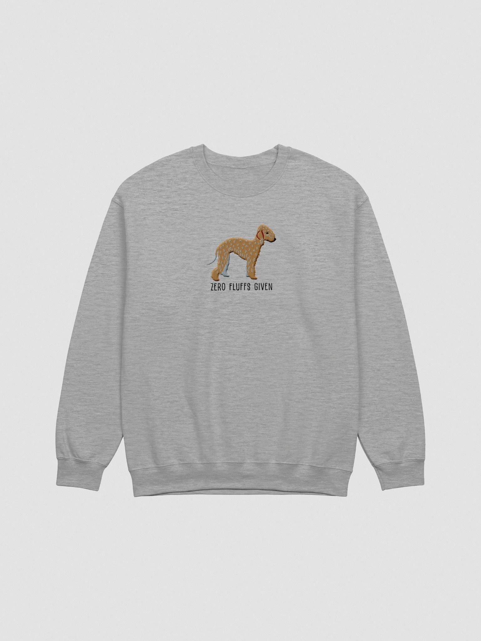 Zero Fluffs Given Sweatshirt (Embroidered) of a Bedlington Terrier(Tan) product image (4)