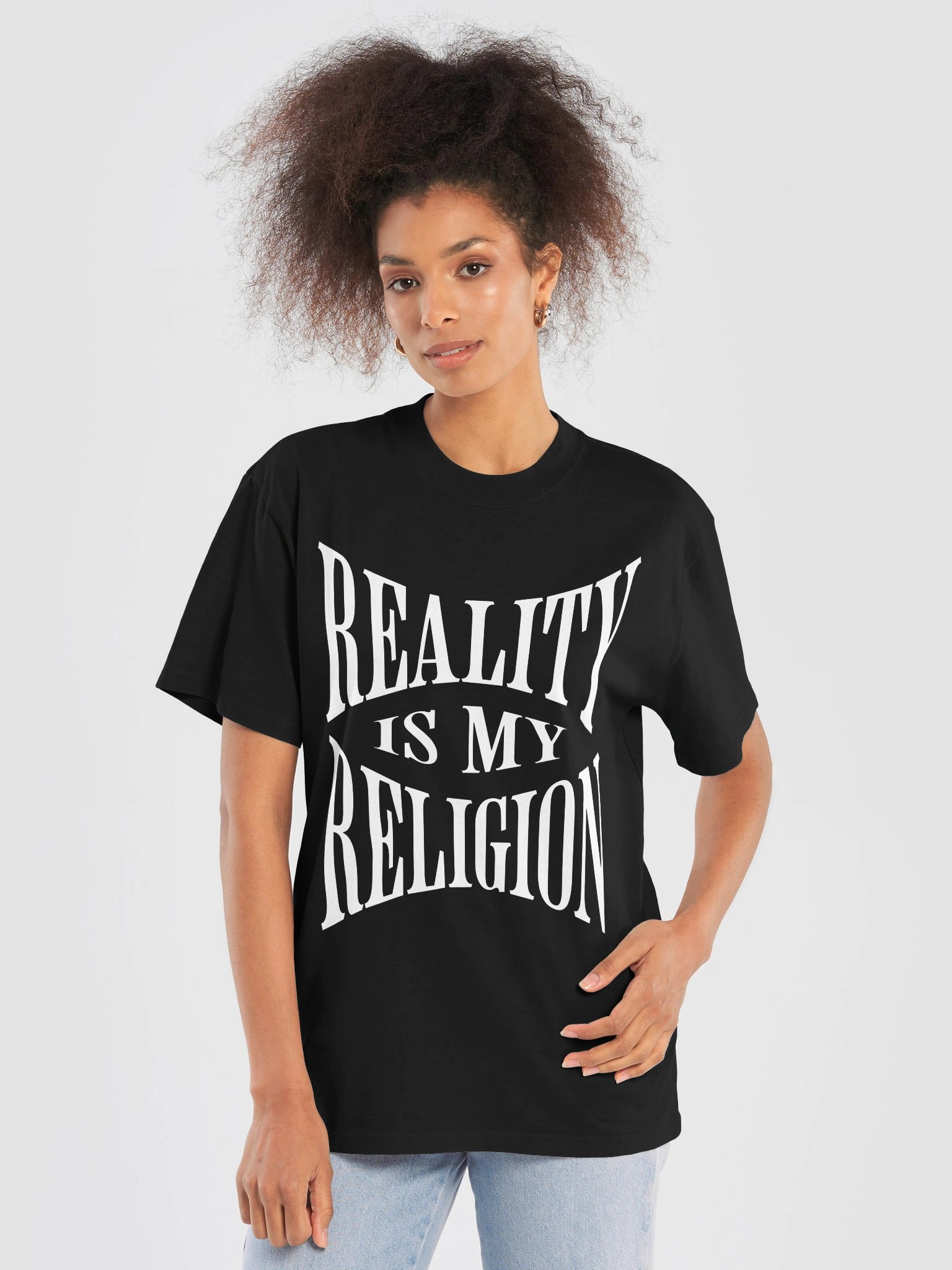 REALITY IS MY RELIGION — Oversized Tee product image (1)