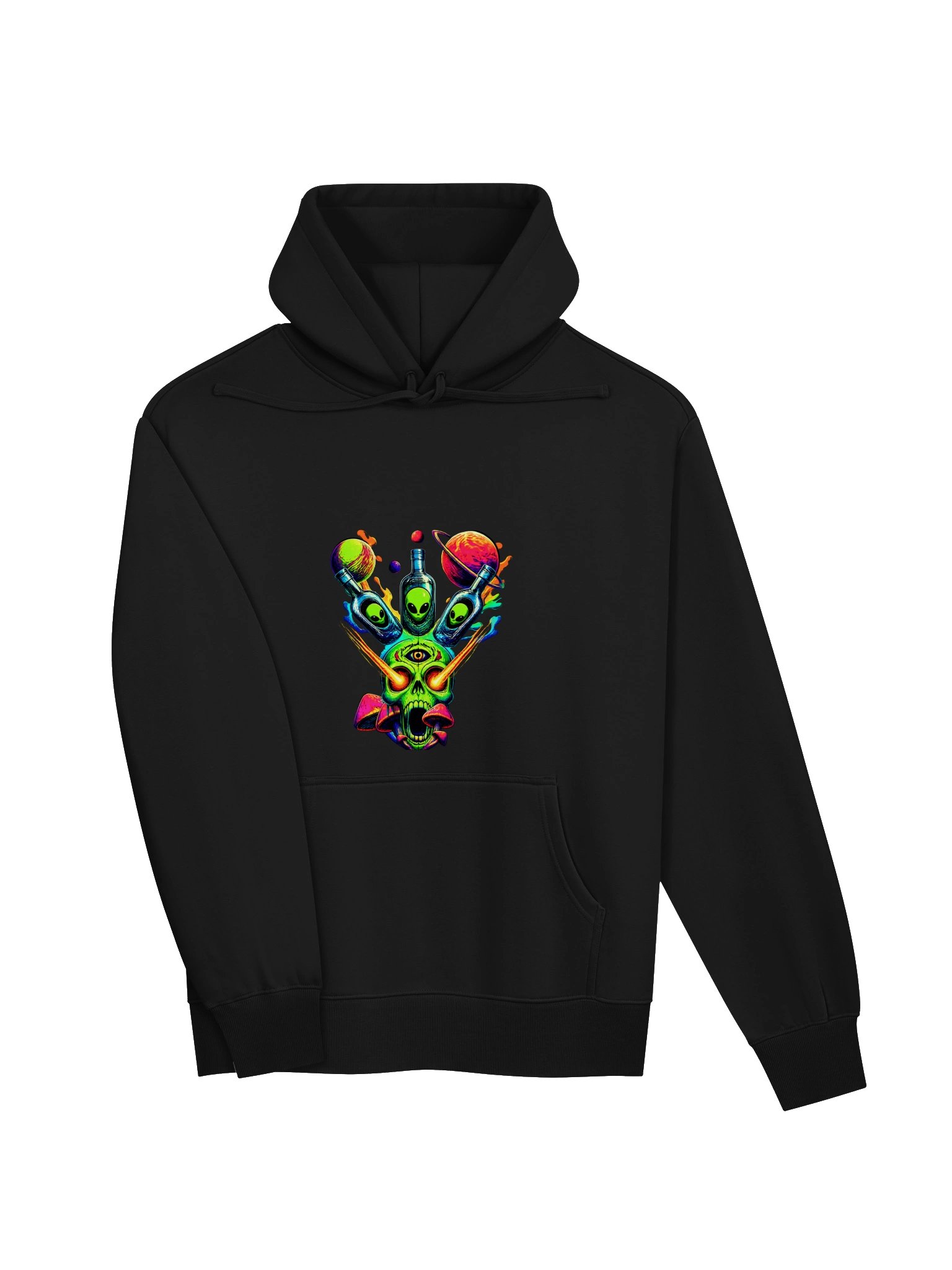 Psychedelic Neon Skull Heavy Hoodie product image (3)