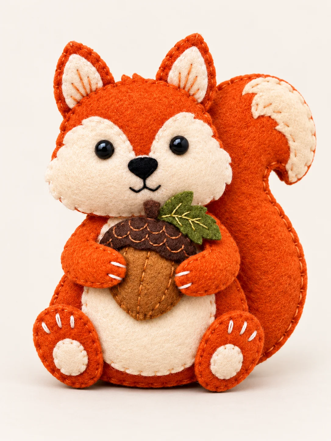 Handmade Felt Squirrel with Acorn – Woodland Animal Decor product image (10)