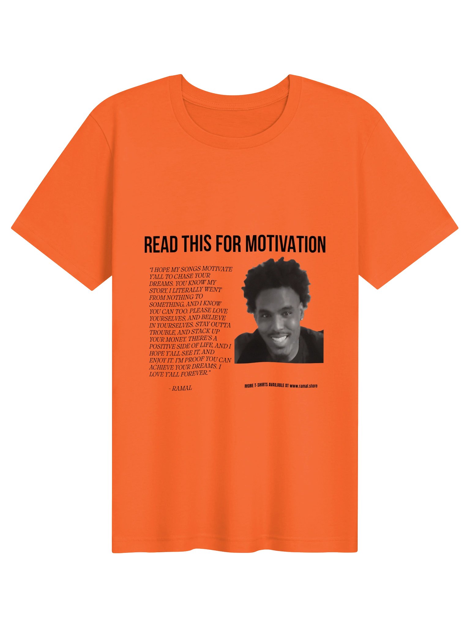 ORANGE MOTIVATIONAL T-SHIRT product image (1)