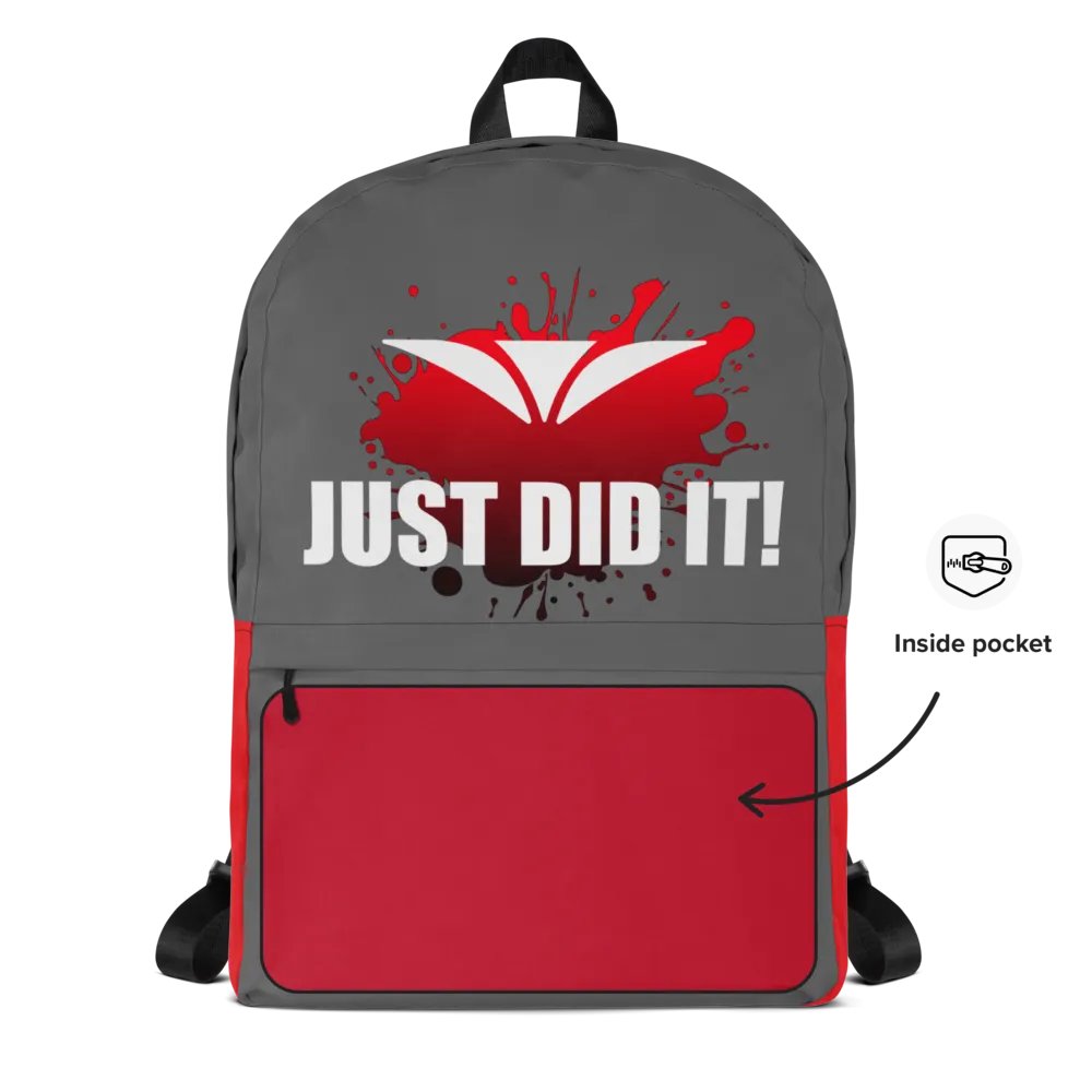 Just Did It! Red Burst Gray Backpack product image (3)