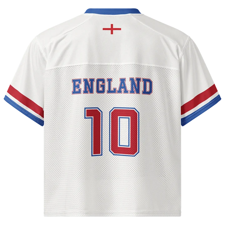 Vintage England Football Shirt #10 | Unisex Boxy Fit Mesh Jersey - Oversized Retro Three Lions Supporters Tee product image (2)