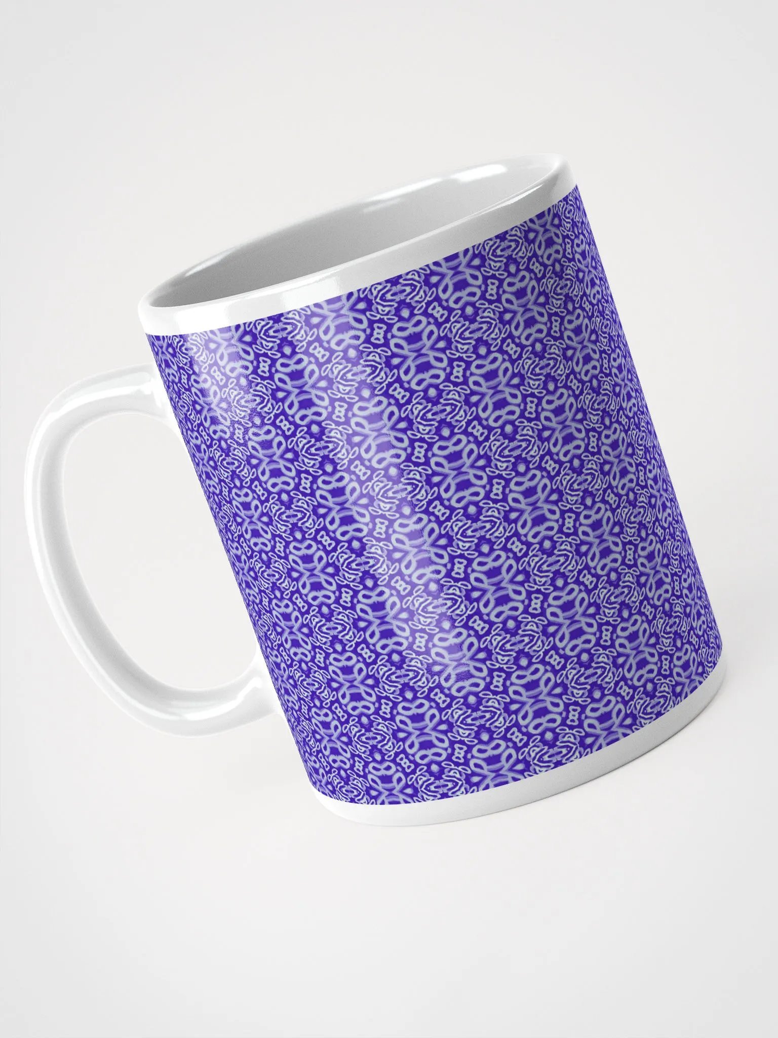 Purple & White Seamless Patterned Ceramic Mug product image (4)