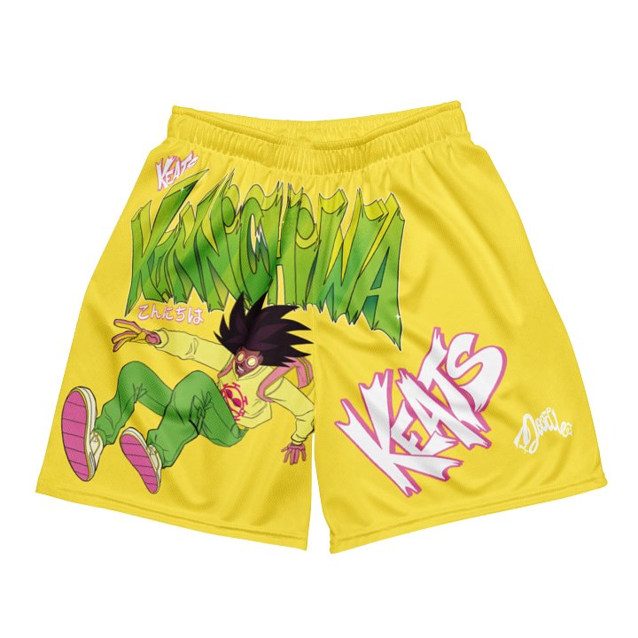 KONNICHIWA - Yellow Mesh Shorts (with pockets) product image (1)