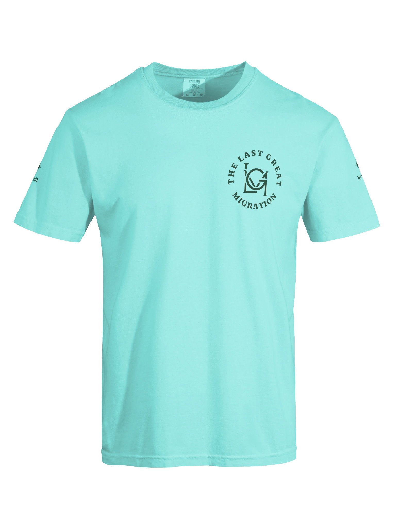 The Signature Tee in Lagoon Blue, White Lettering product image (10)