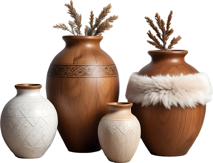 Scandinavian Nest – Nordic Rustic Vases Set PNG product image (1)