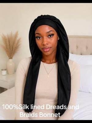 Get your silk lined long bonnets! Perfect for long braids and Dreads!