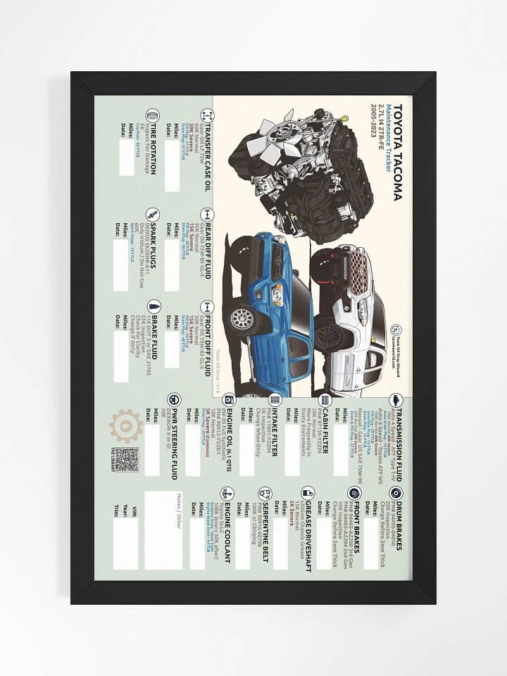 2TR-FE 2.7L I4 MAINTENANCE TRACKER V1.0 - FRAMED product image (2)