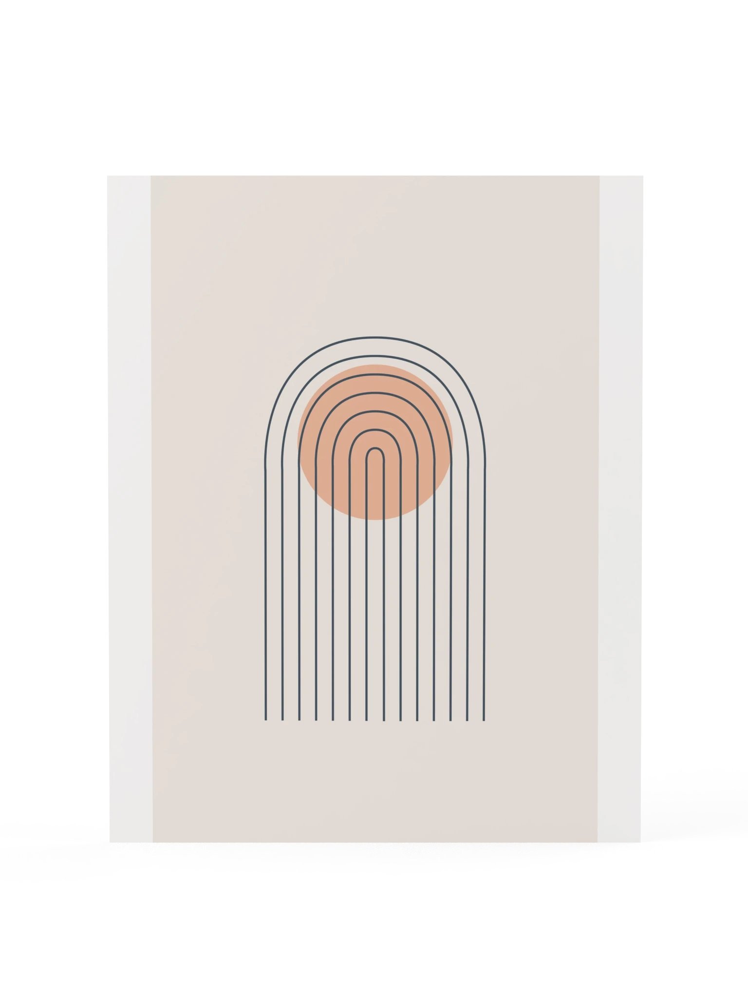 Dusty Blue Line Arch Print | Peach Bathroom Wall Art product image (3)