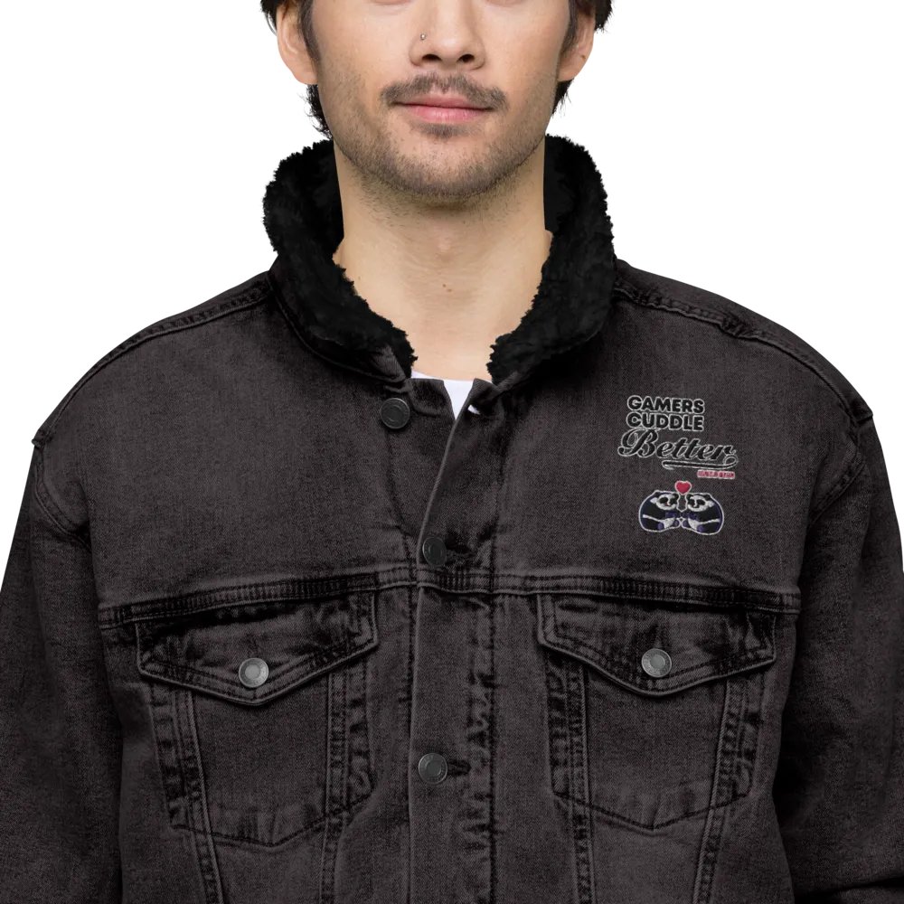 Gamers Cuddle Better Sherpa Denim Jacket product image (1)