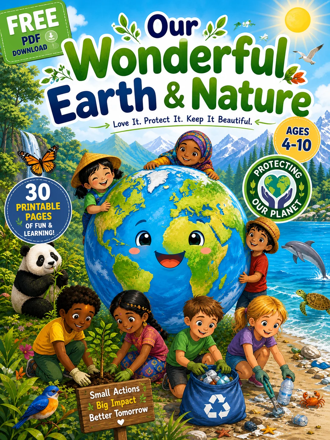 FREE Earth & Nature Activity Book for Kids (30 Printable PDF Pages) product image (1)