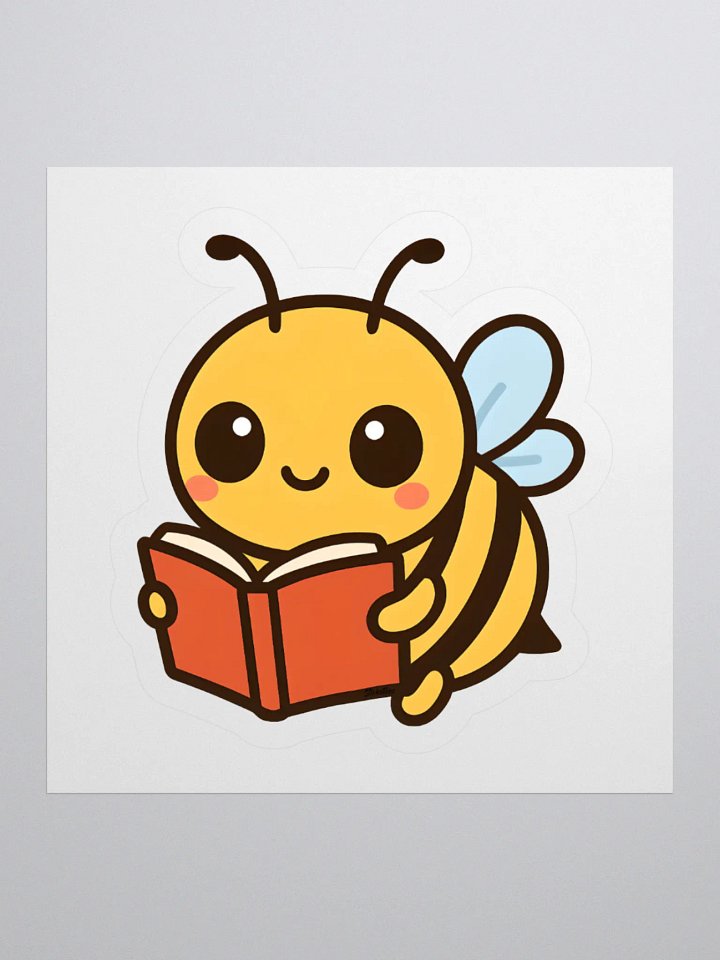 Adorable Bee with Book Sticker product image (1)