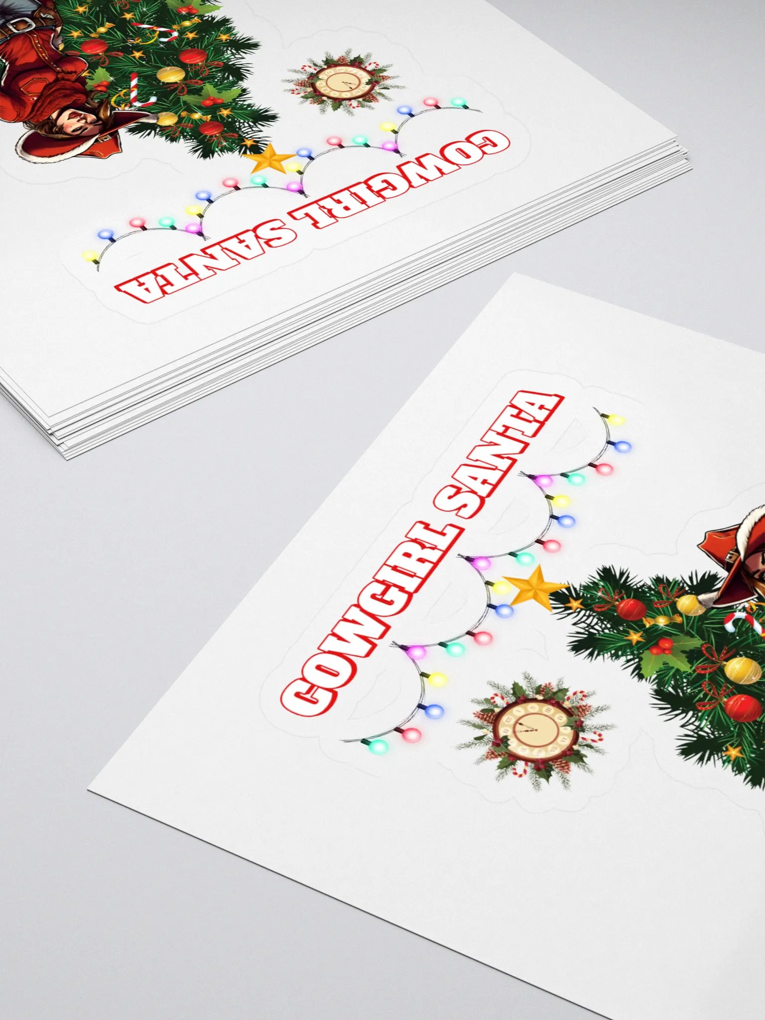 Cowgirl Santa Christmas Sticker product image (4)