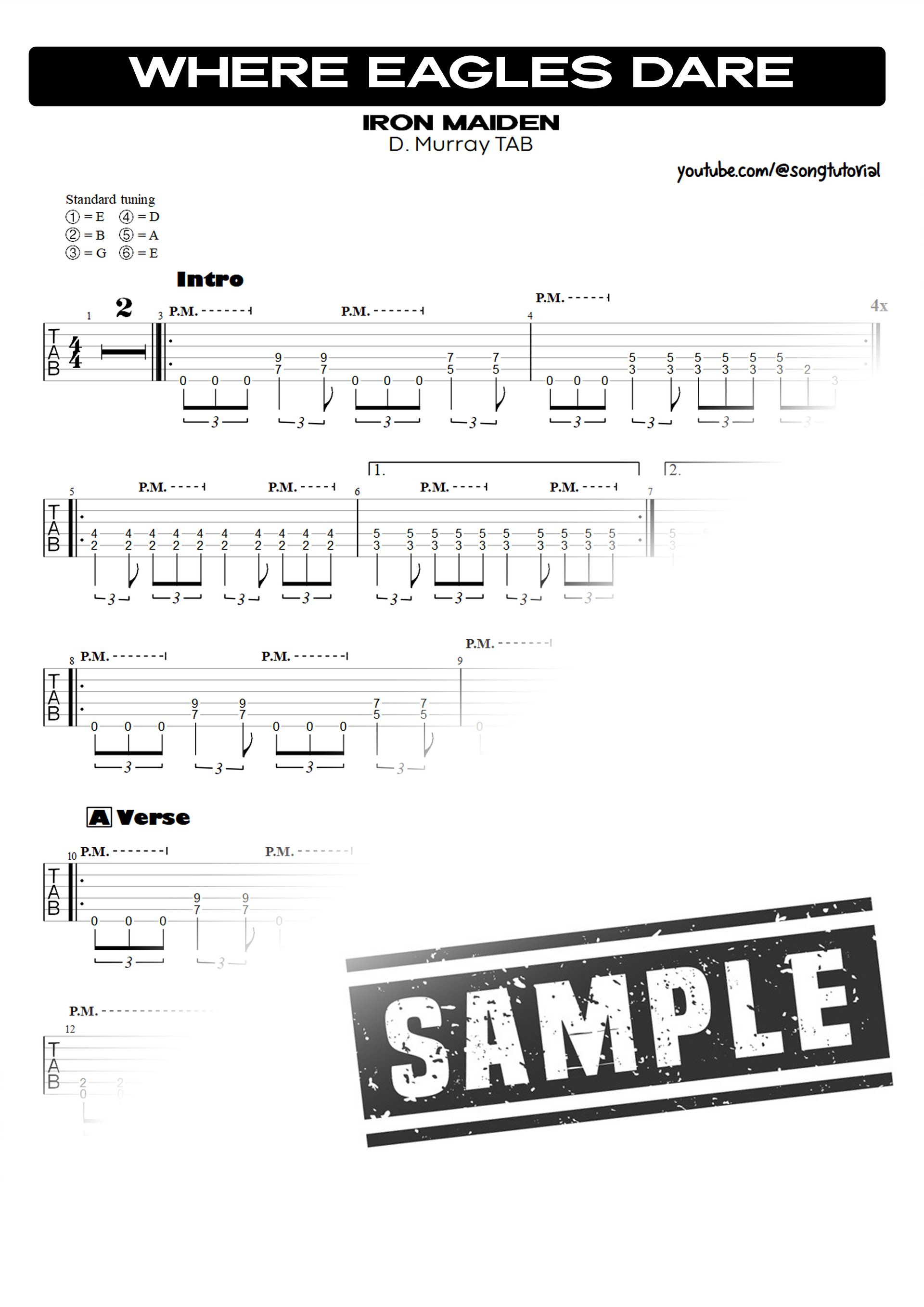 Where Eagles Dare PDF TAB + Backing Track MP3 product image (2)