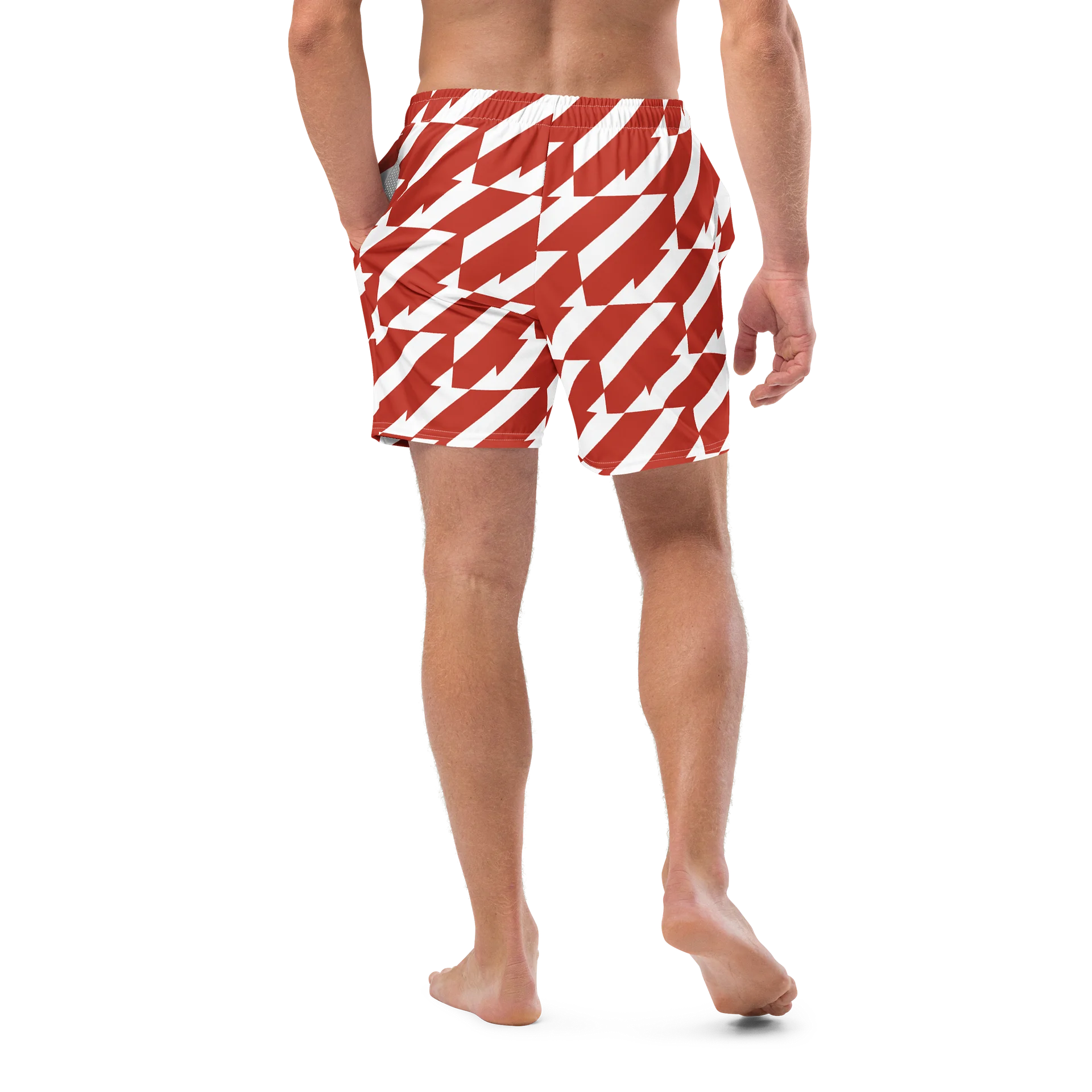Red & White Men's Swim Trunks product image (10)