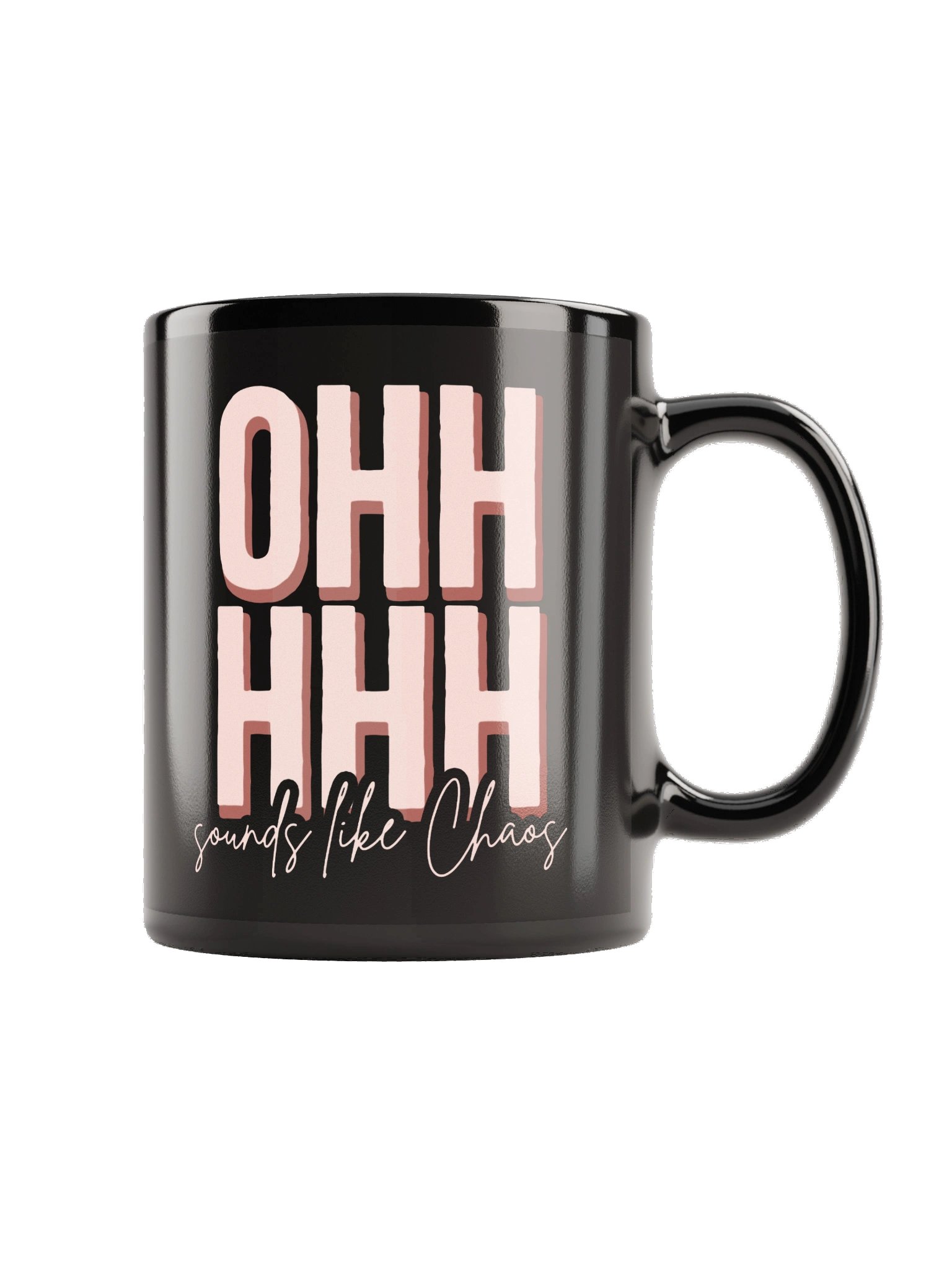 Ohhhhh Sounds Like Chaos Black Mug (Pink) product image (3)
