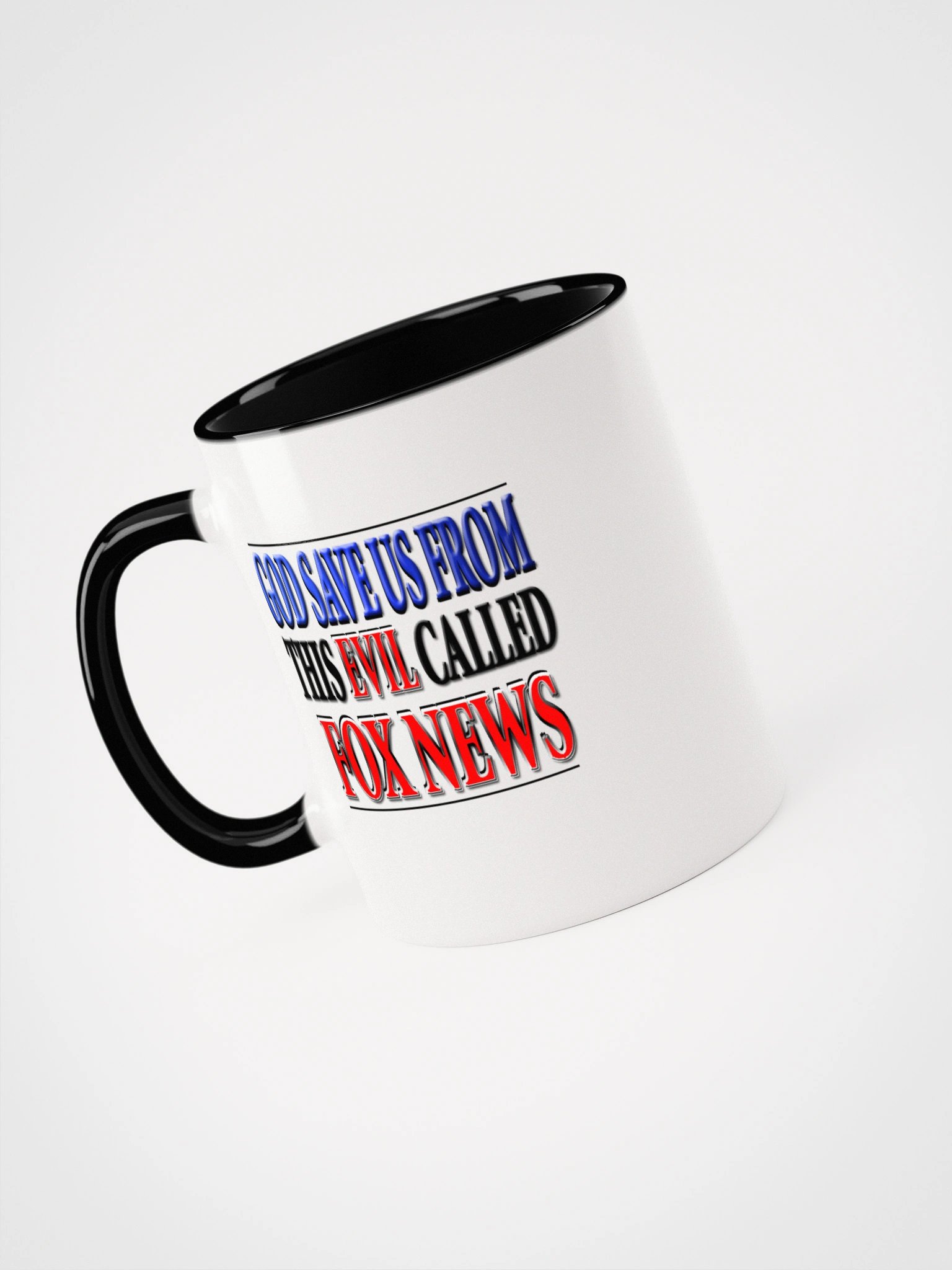 God Save Us From Fox News Mug - Funny Anti-Fox News Two Tone Coffee Cup product image (1)