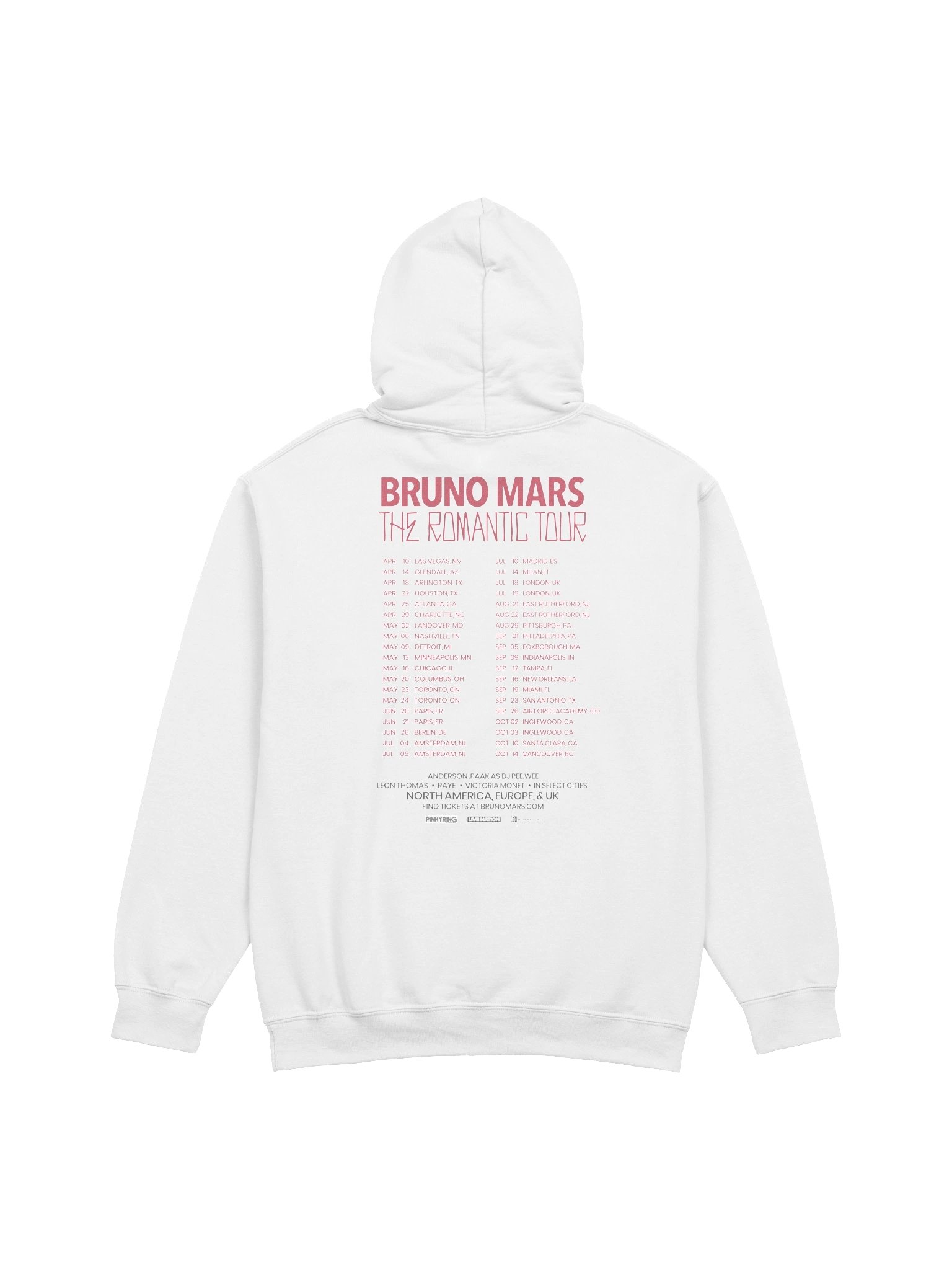 Bruno Mars The Romantic Tour 2026 Merch Hoodie product image (18)