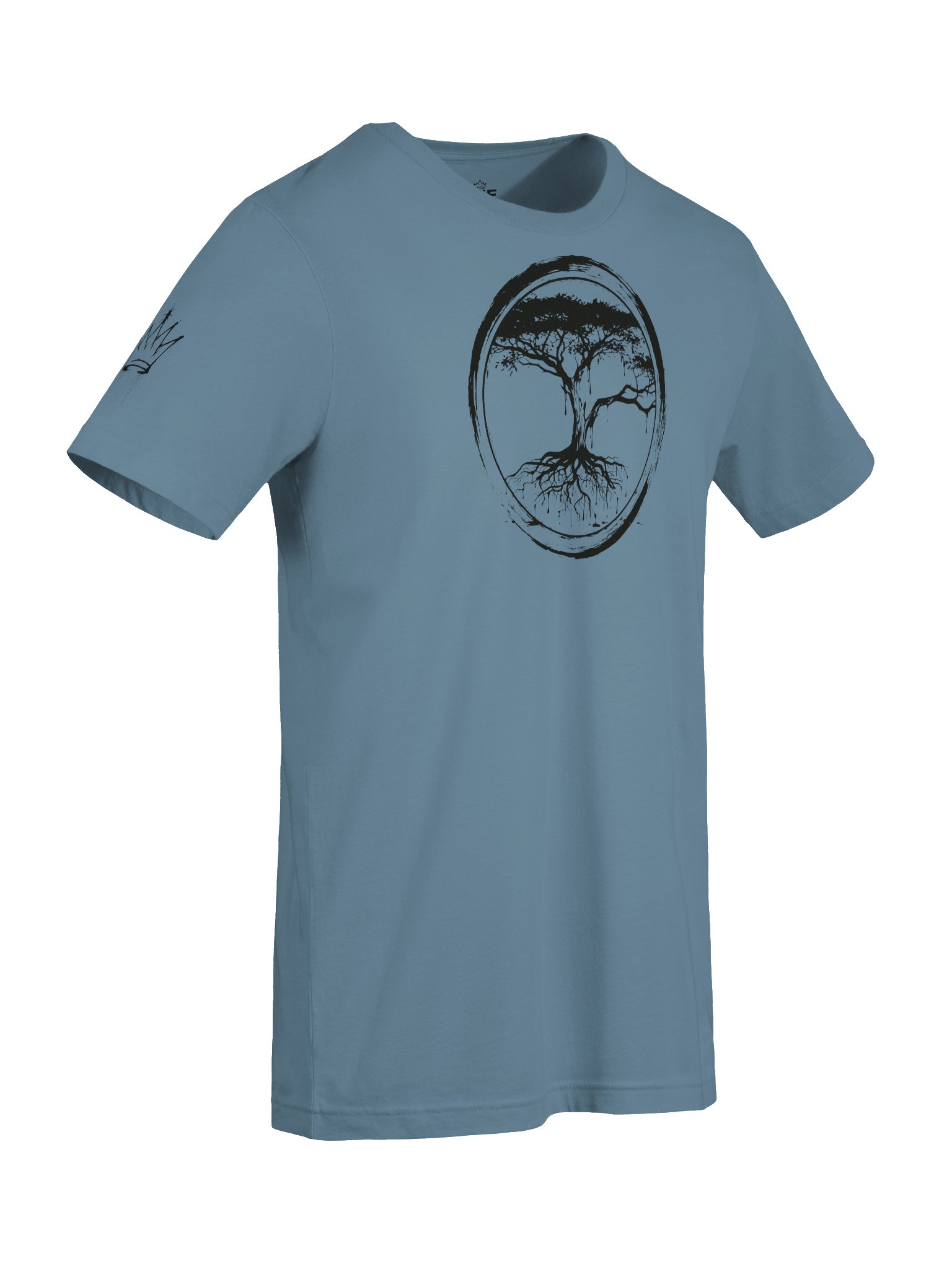 ONE KING Rooted IV Premium T-Shirt with sleeve logo black print product image (4)