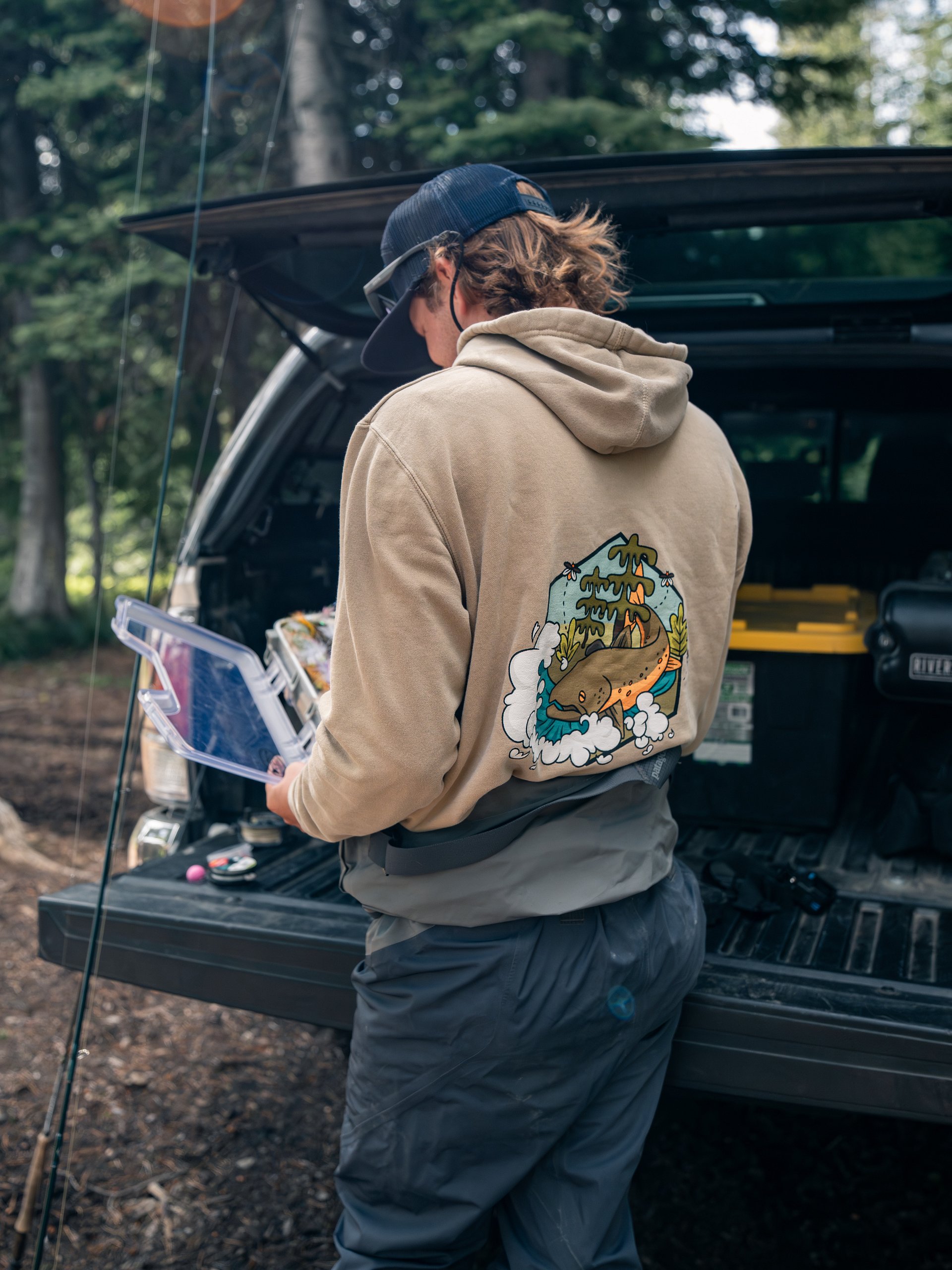 Bull Trout Woods Hoodie (Charcoal Logo) product image (3)