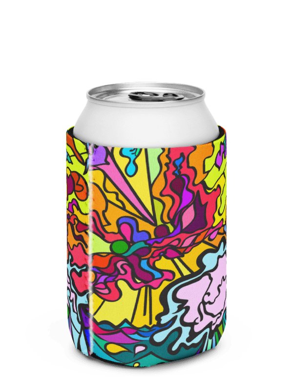 Vibrant Swirls Can Cooler - Wave at Sunset product image (1)