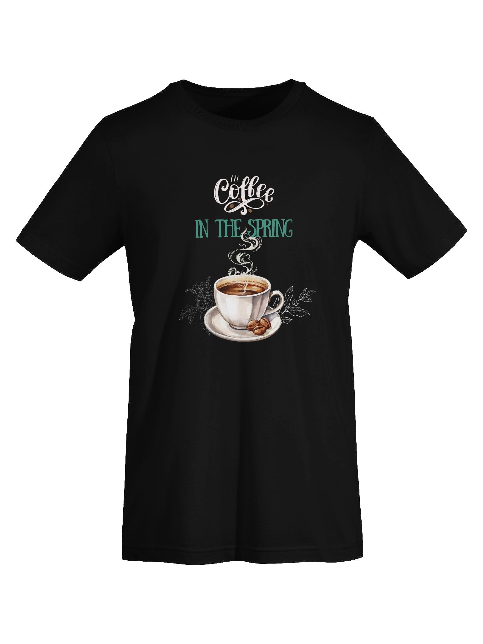"Coffee In Spring" Black T-shirt product image (4)