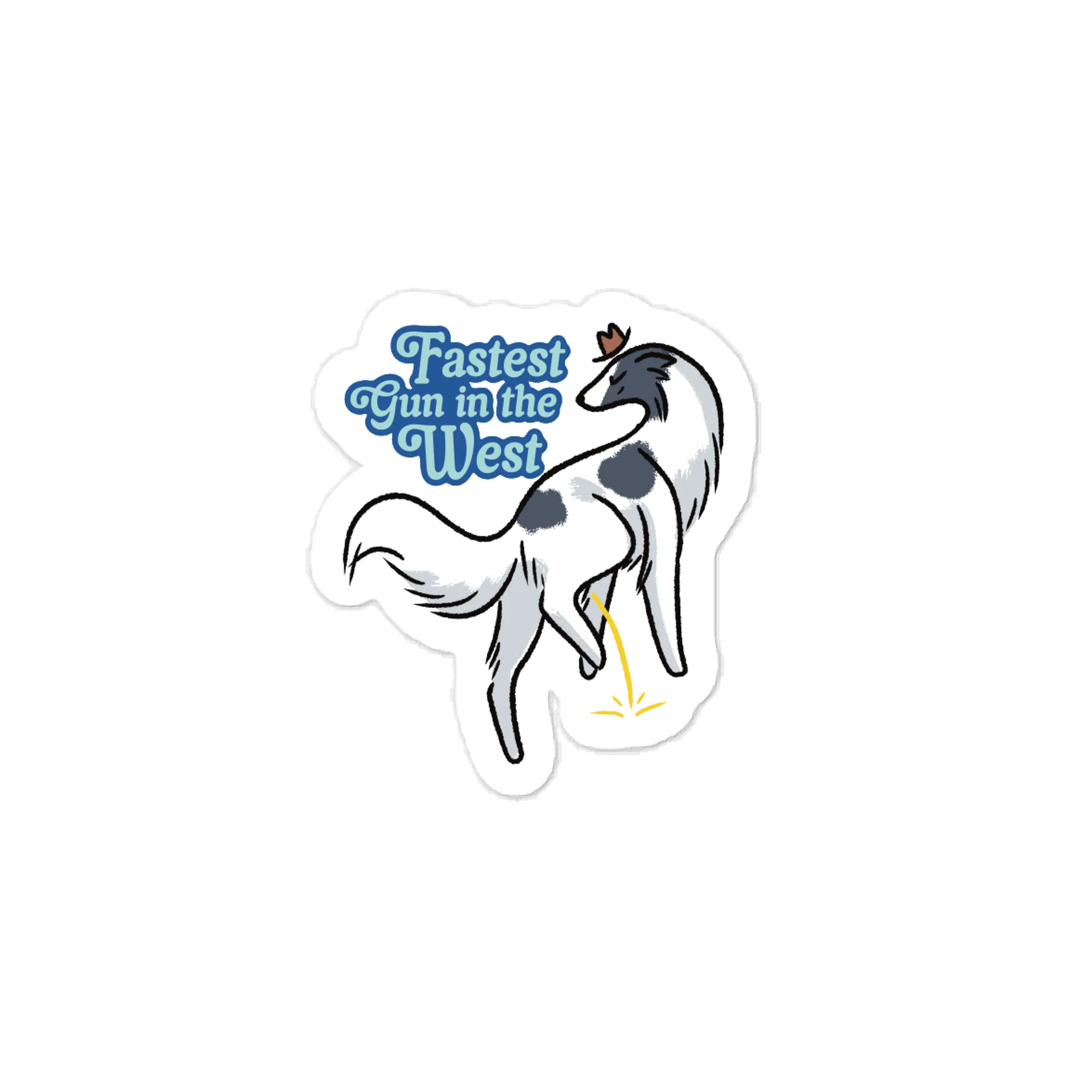 Fastest Gun in the West - Black and White - Kiss-Cut Vinyl Sticker product image (1)