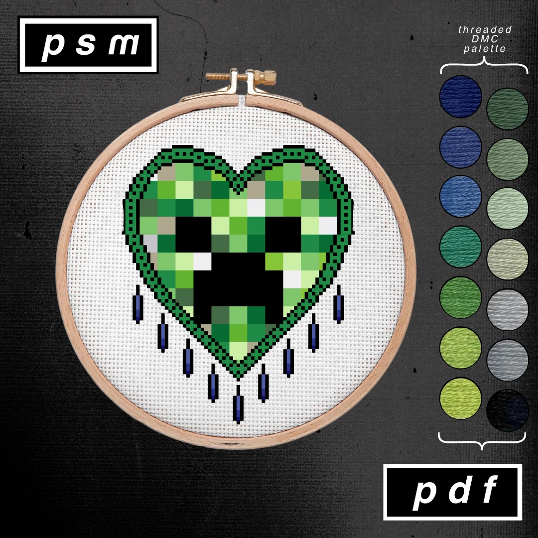 Bert Grimm Minecraft Creeper Crying Heart Pattern product image (1)