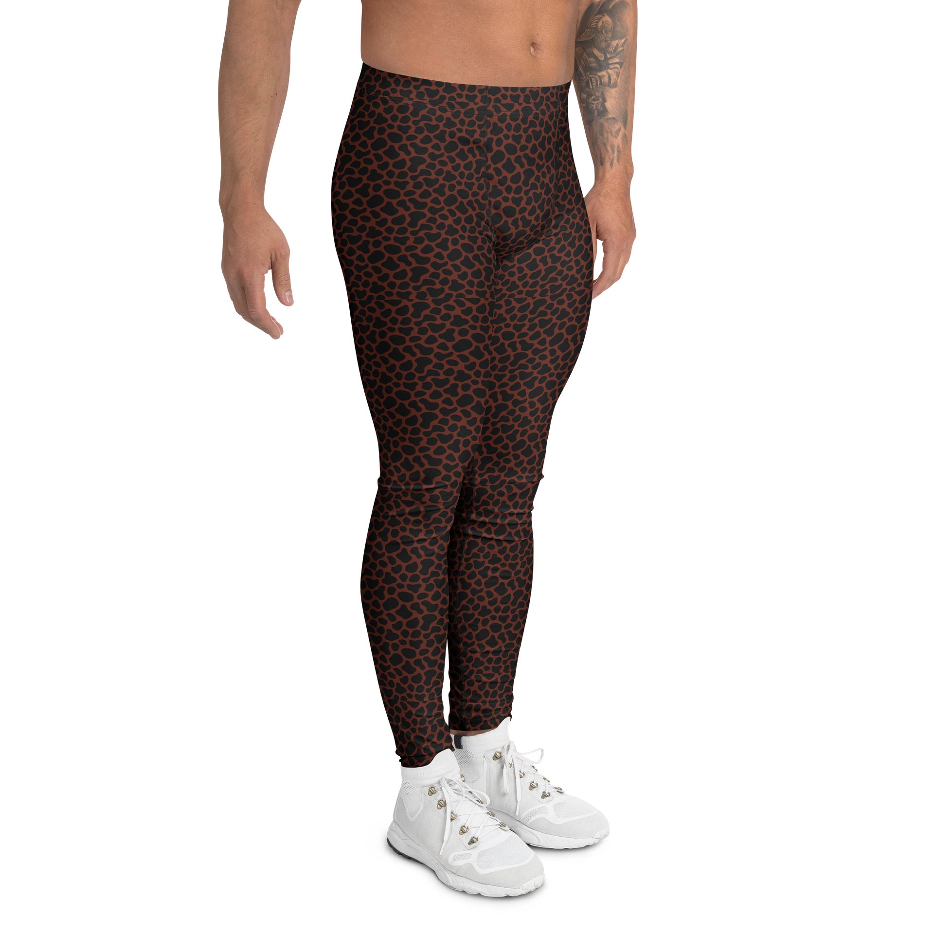 Comfortable Men's Leggings Brown Giraffe Print product image (3)