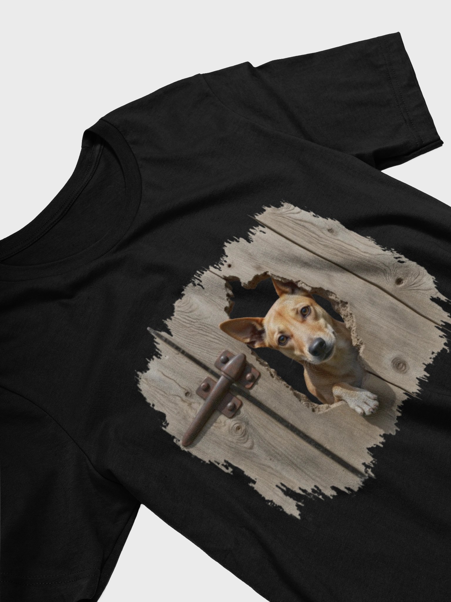 Rustic Wood Fence Peeking Potcake product image (3)