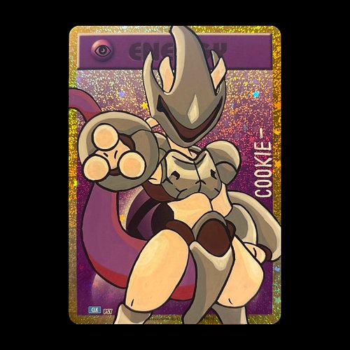 Armoured mewtwo sketch on classic collection holo energy by @mattsworlds