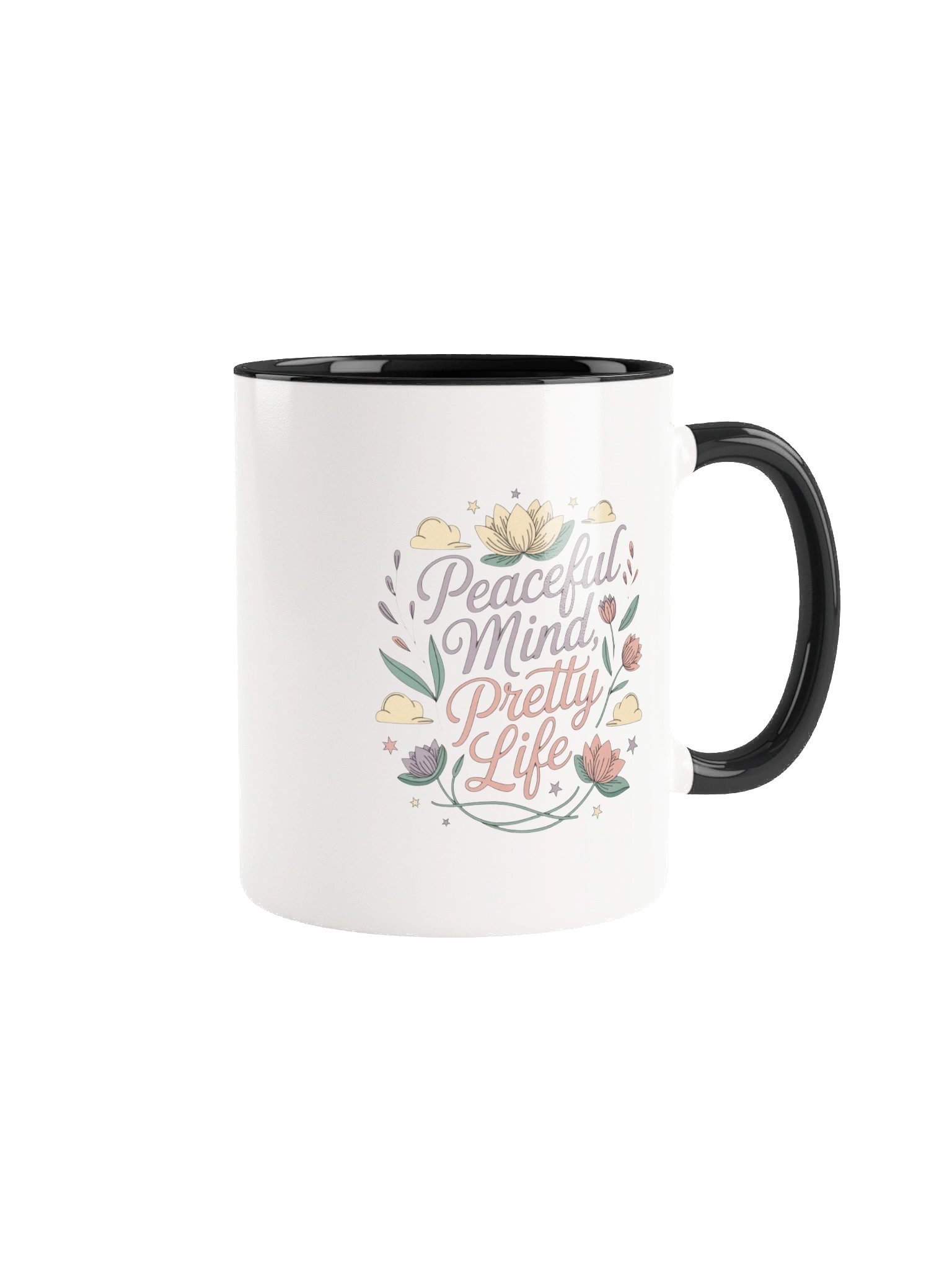 Peaceful Mind Pretty Life Coffee Mug- with Color Inside product image (1)