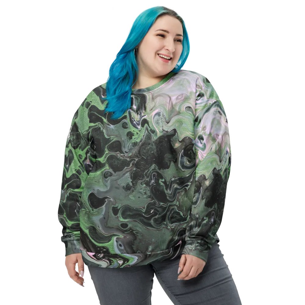 Metallic Green Fluid Acrylic Sweatshirt product image (6)