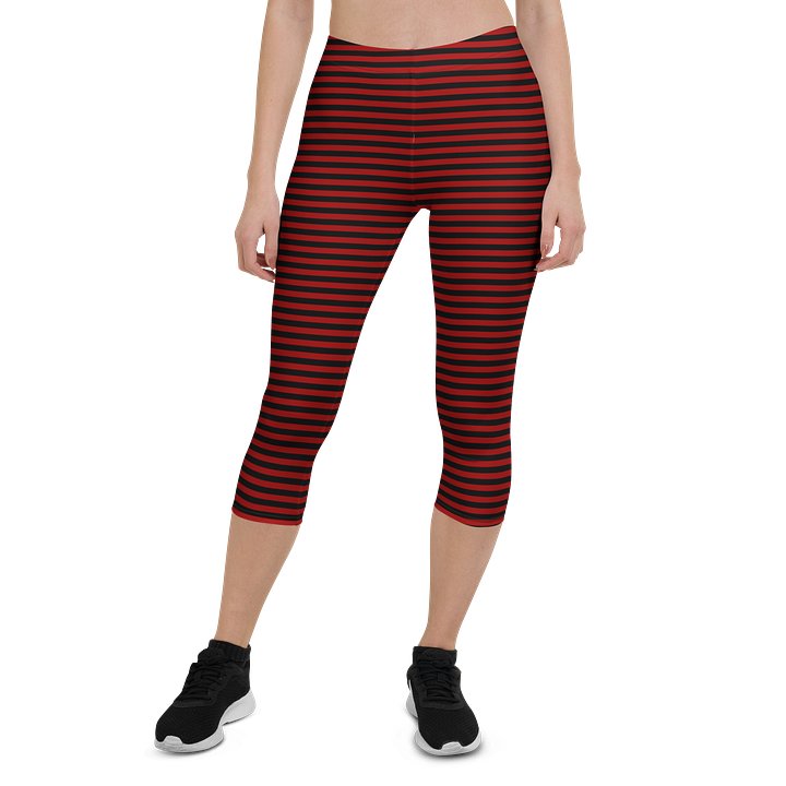 Red and Blaque Stripped Capri product image (1)