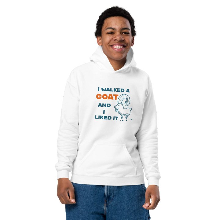 "I walked a goat and I liked it" -Youth size- hoodie product image (2)