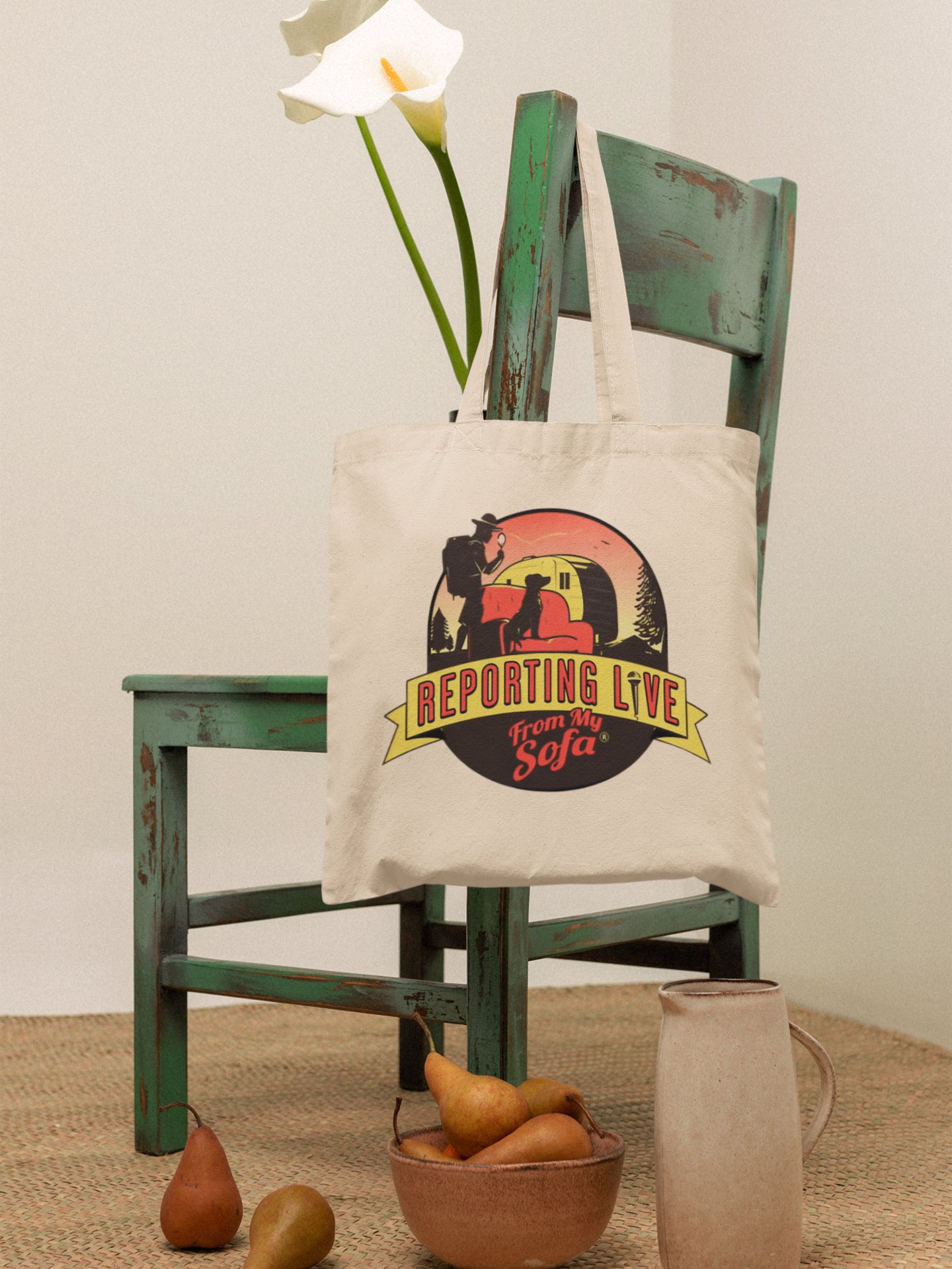 Reporting Live From My Sofa Official Logo Canvas Tote product image (10)