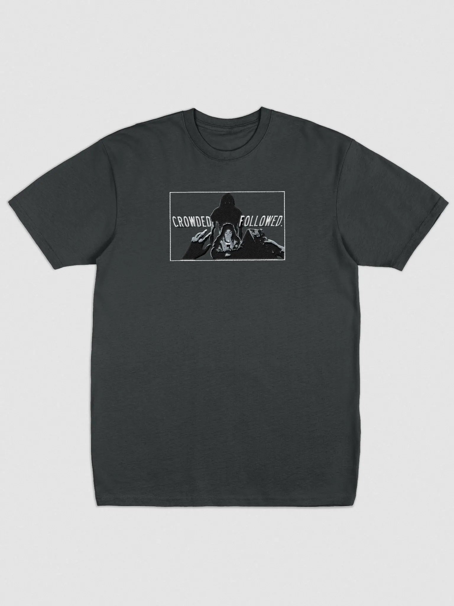 Heavyweight Embroidered CROWDED. FOLLOWED. Tee product image (1)