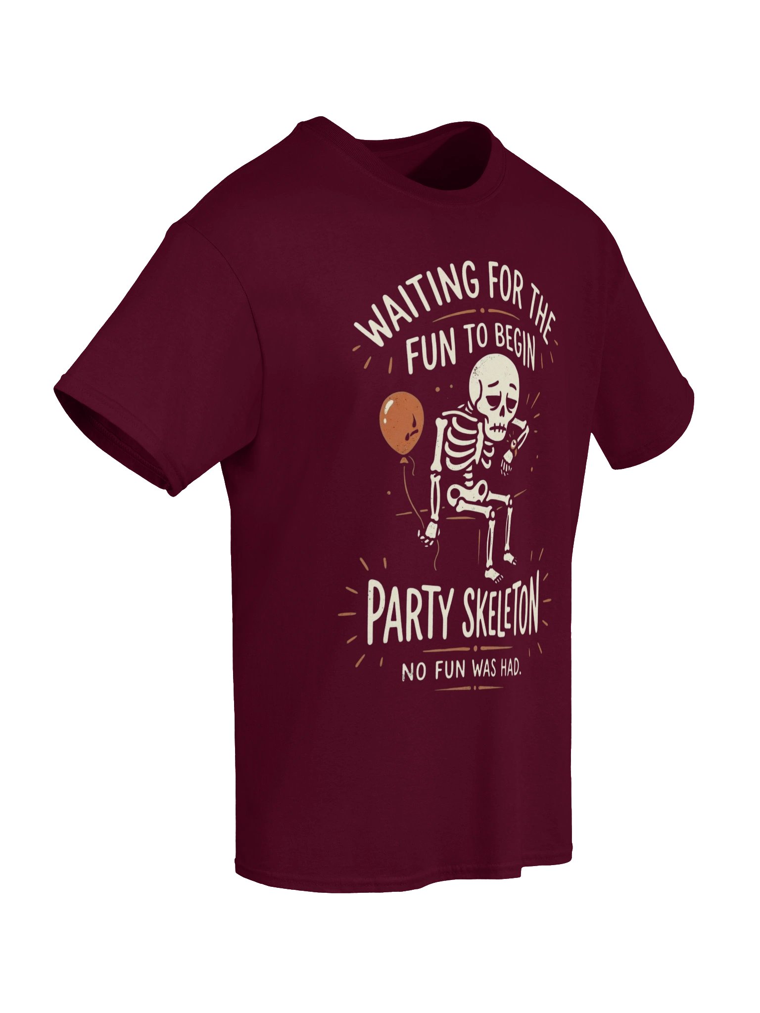 Wait For Fun Bored Skeleton Halloween T-Shirt - Anti-Party Skeleton Gothic Tee product image (2)