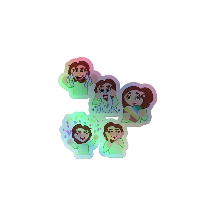 Sweet Sub Emotes ~ holographic sticker sheet product image (1)