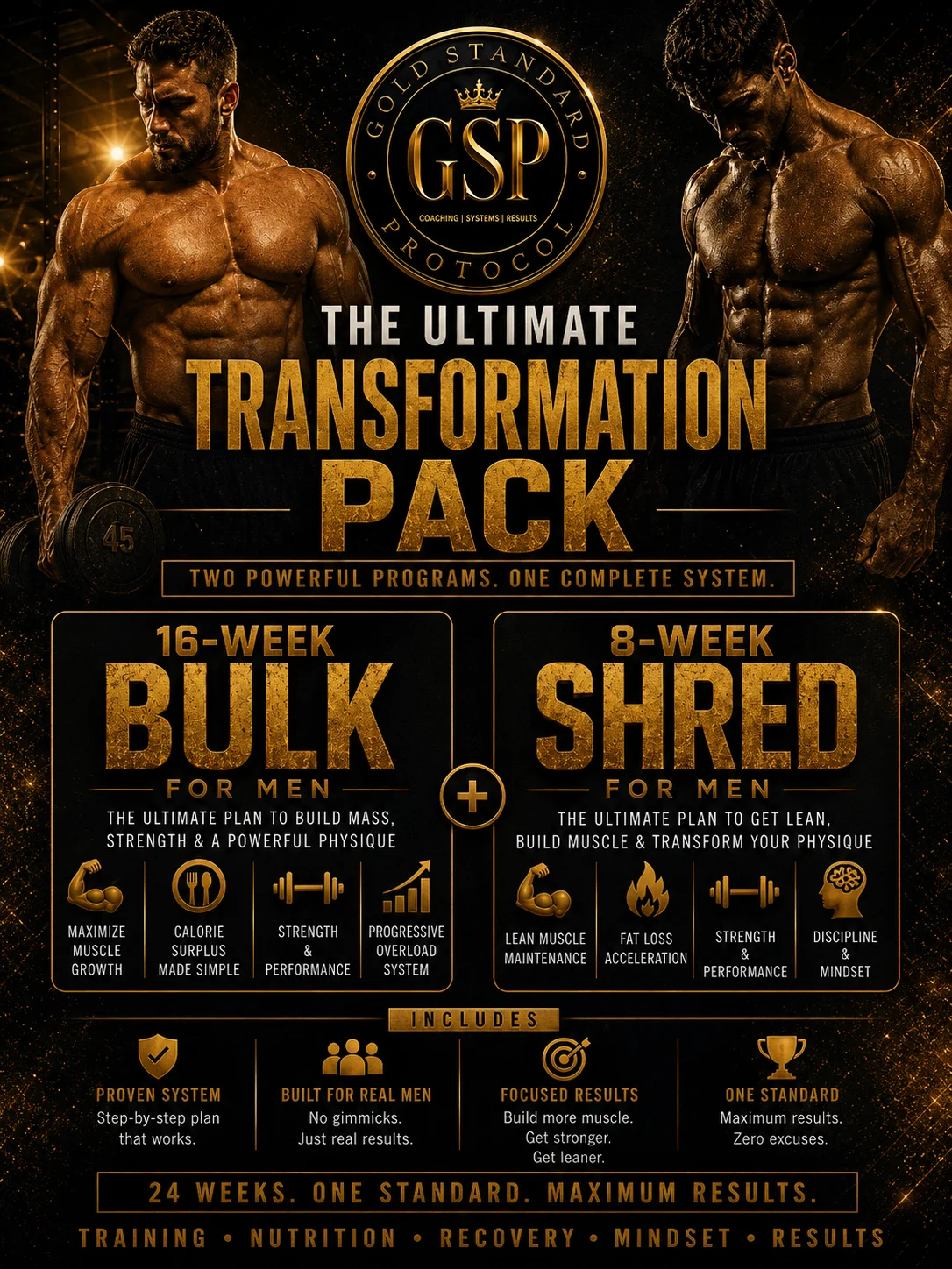 GSP ELITE TRANSFORMATION PACK (Male Edition) The Complete 24-Week Physique System product image (1)