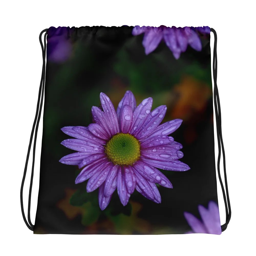 Drawstring bag - Pink blossom with dew drops product image (1)