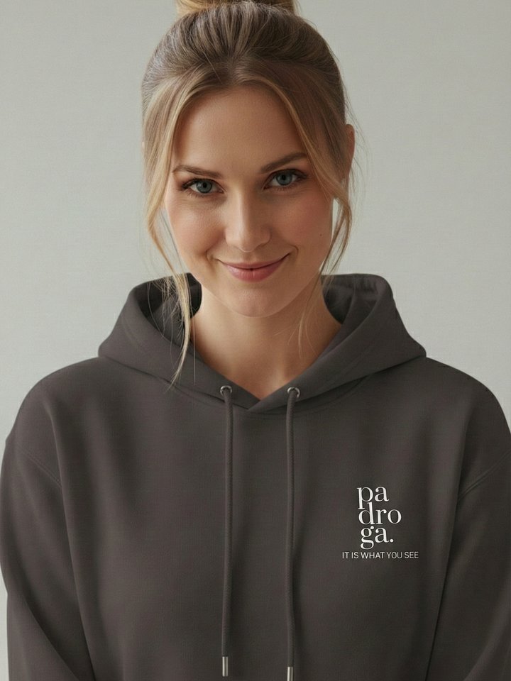 padroga. vintage black hoodie vertical logo product image (1)
