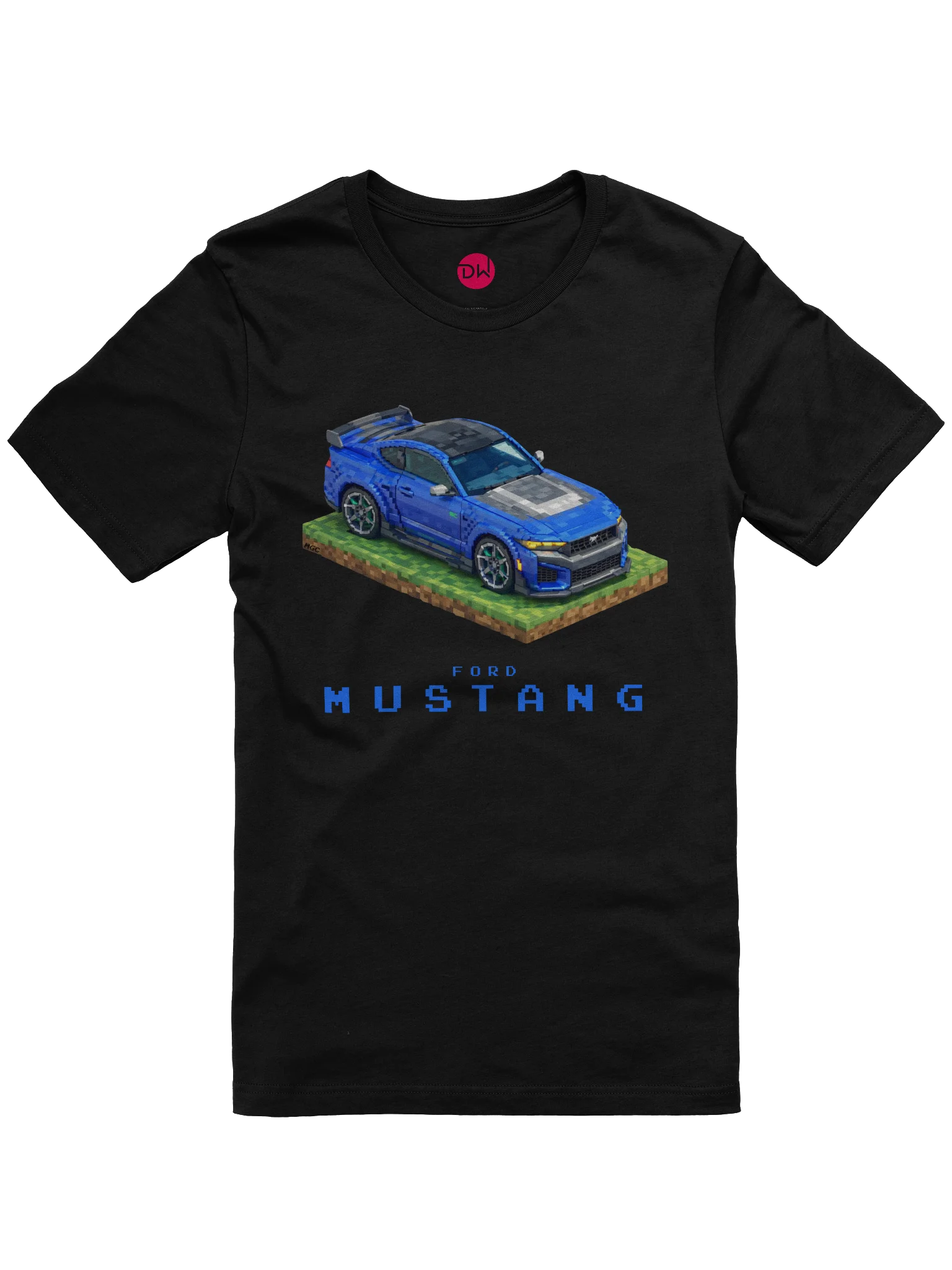 Blue Ford Mustang Dark Horse Shirt (Pixel, Retro, Minecraft) product image (9)