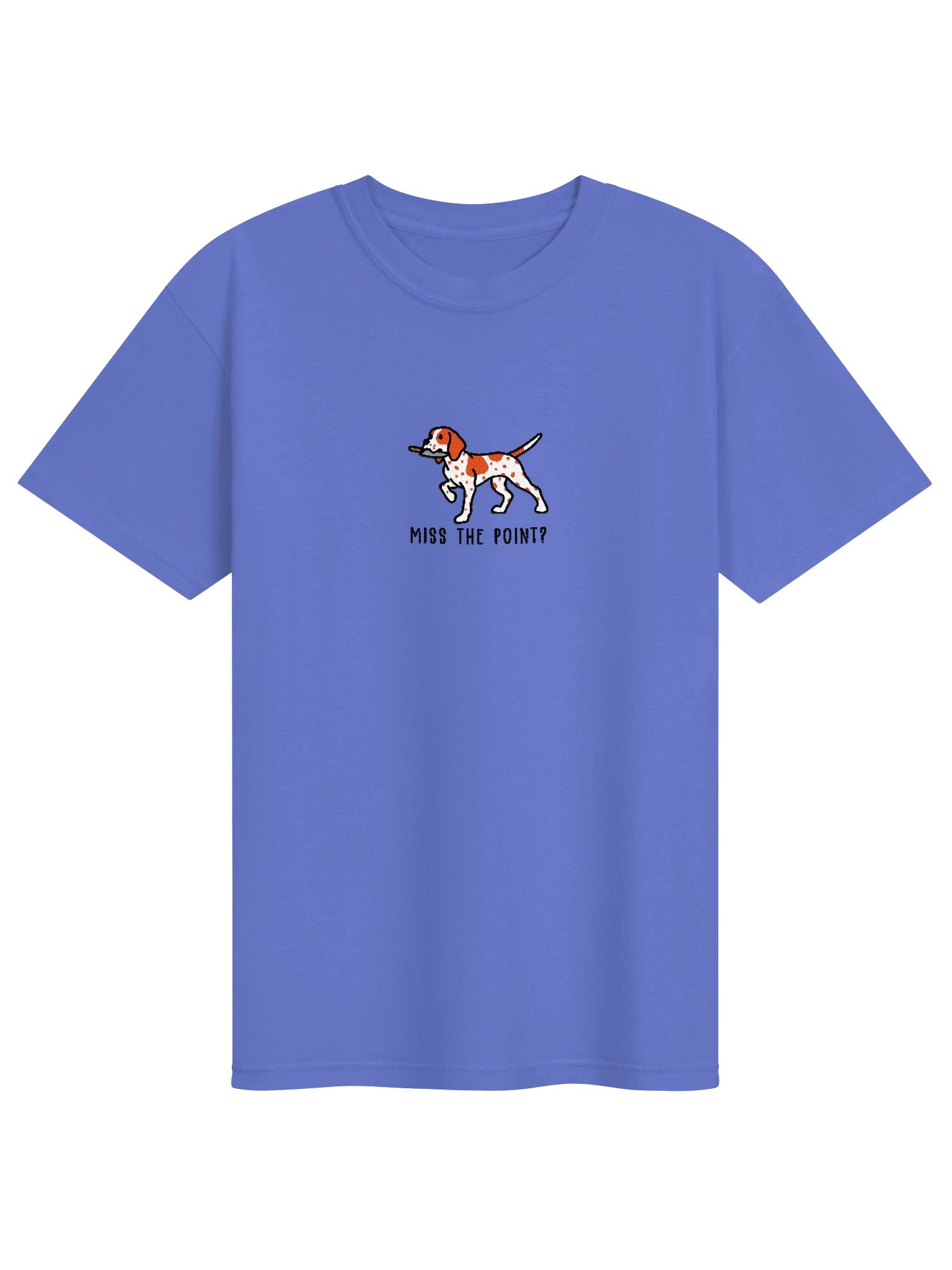 Miss the Point? Funny Chibi-Style Embroidered T-Shirt for English Pointer(Orange & White) Owners product image (37)