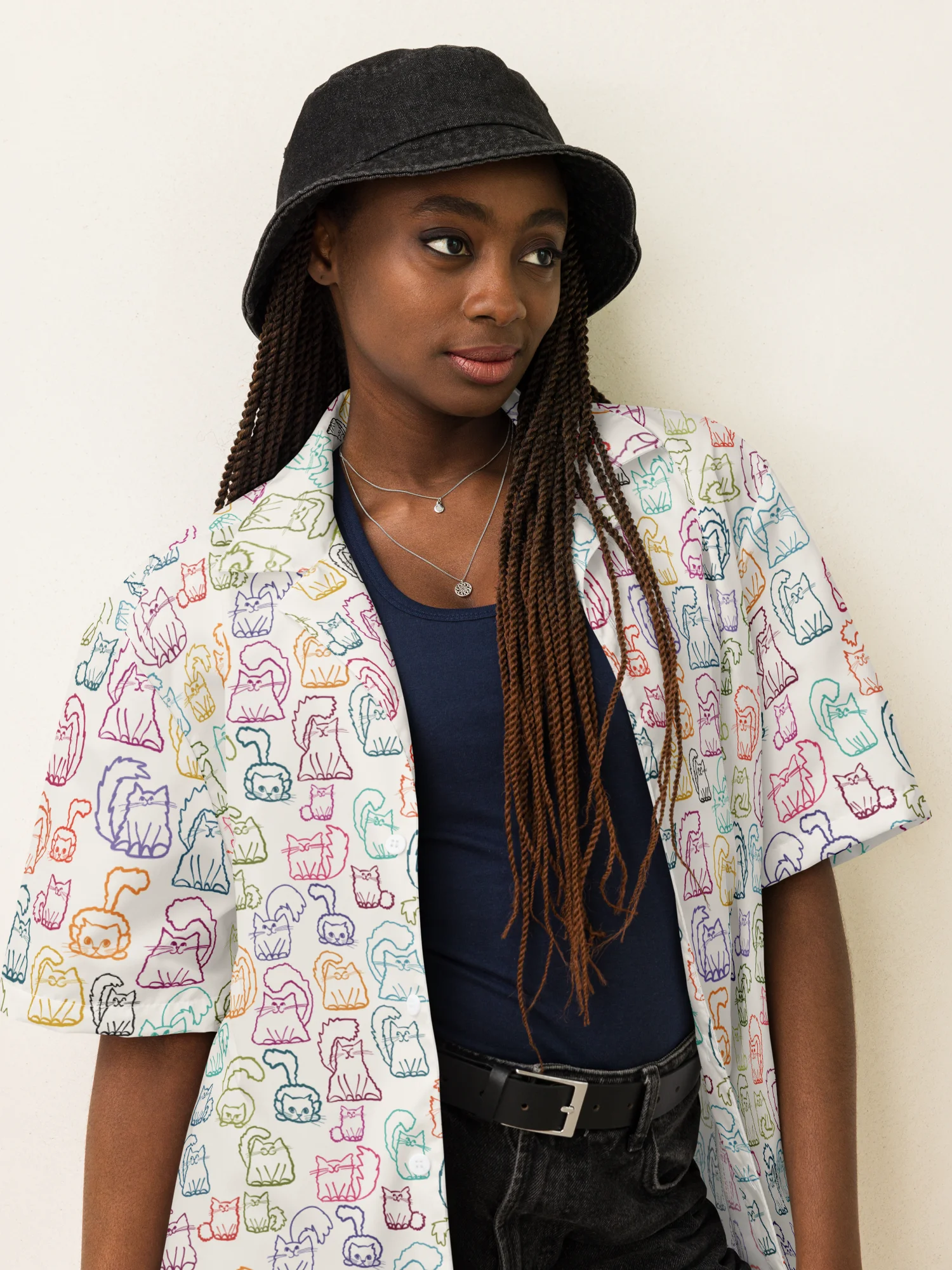 Lots-a-Kitties Oversized Button-Down Shirt product image (7)