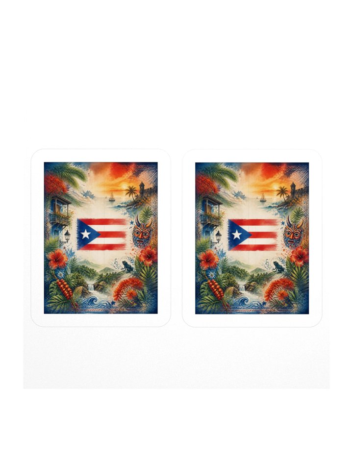 "Puerto Rico" Sunset Tropical Kiss Cut Stickers product image (1)