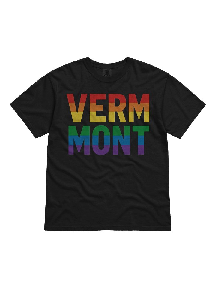 Vermont Pride Rainbow Text - LGBTQ+ State Pride Design for Equality and Love T-shirt product image (1)