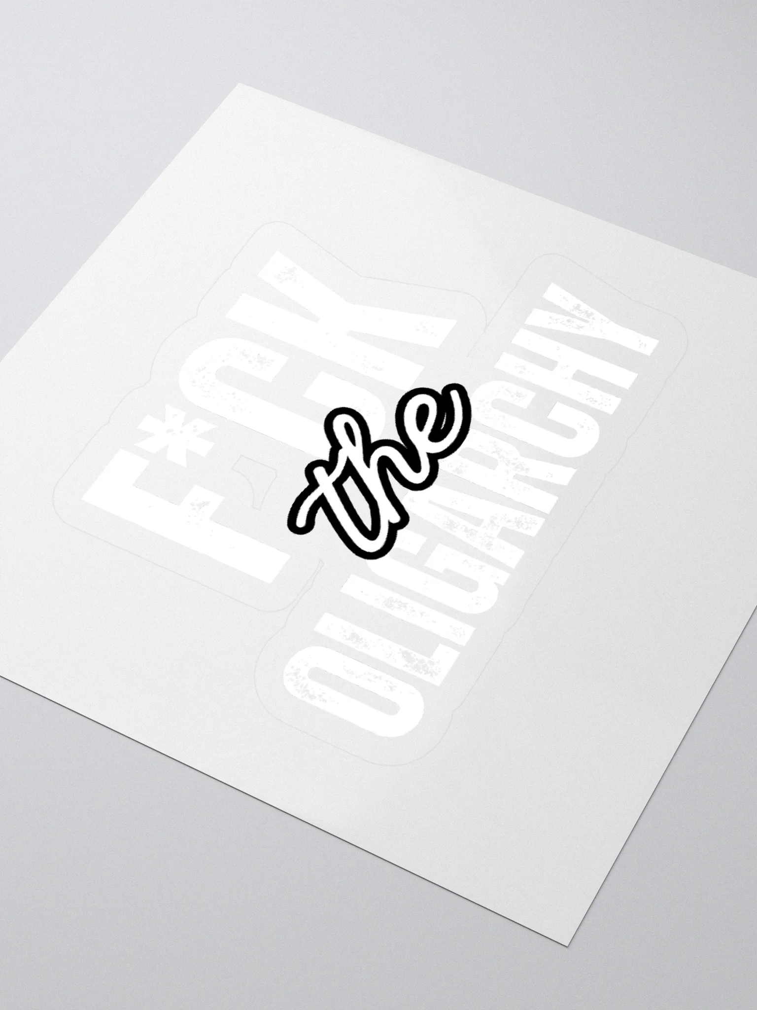 F*ck the Oligarchy Kiss Cut Stickers (in white) product image (3)